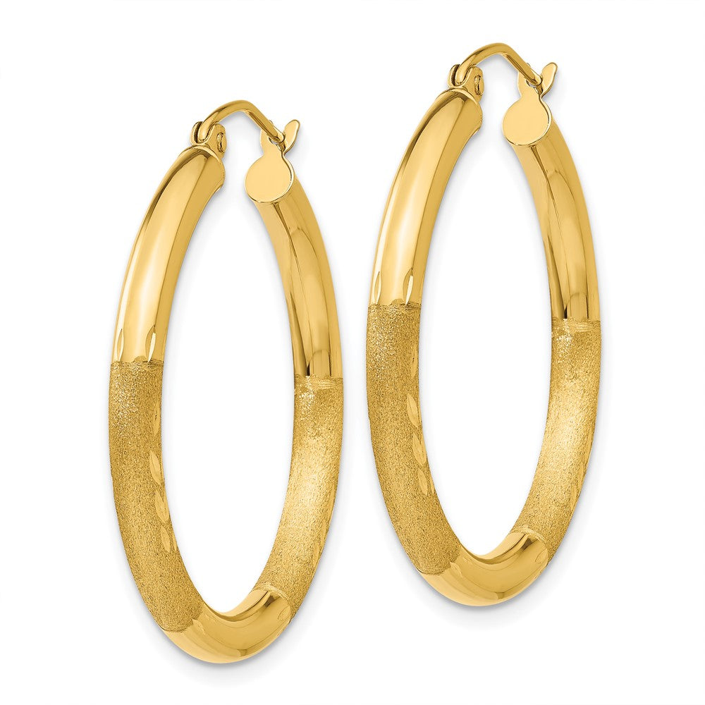 14k Yellow Gold 3 mm Round Hoop Earrings (2.17 grams)