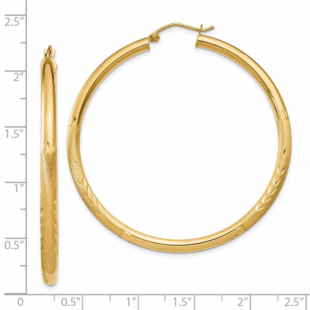 14k Yellow Gold 3 mm Round Hoop Earrings (3.6 grams)