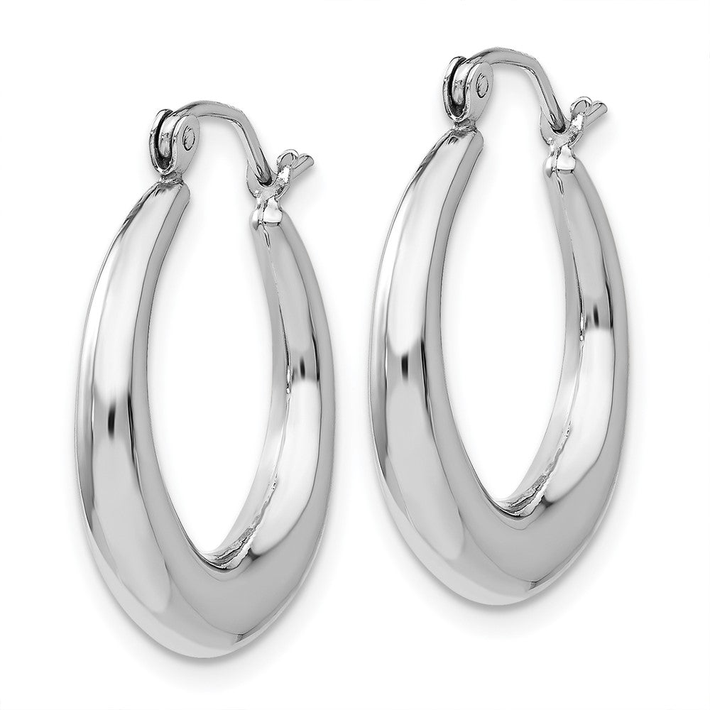14k White Gold 4 mm Polished Hoop Earrings (1.7 grams)