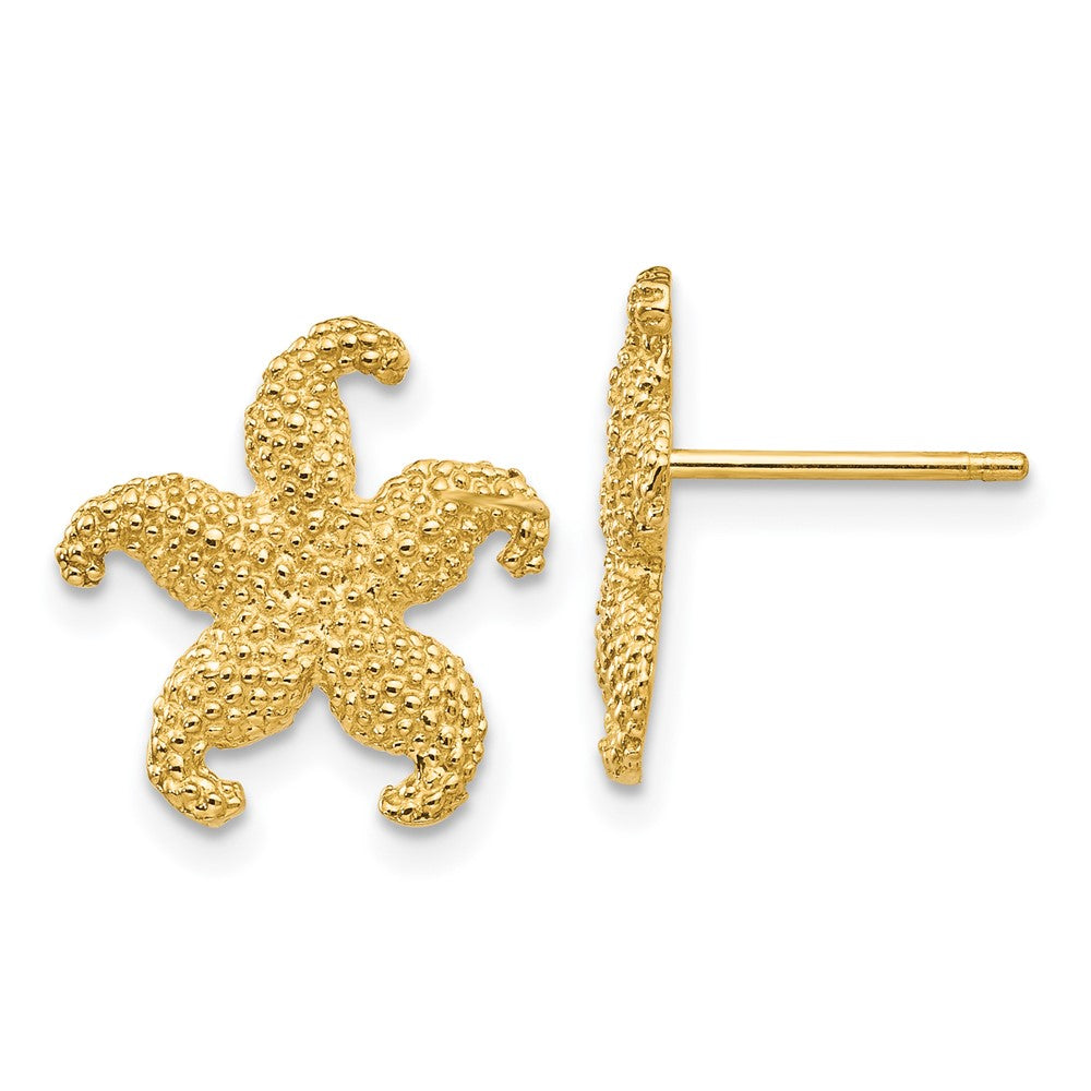 14k Yellow Gold 14 mm Starfish Post Earrings (1.69 grams)