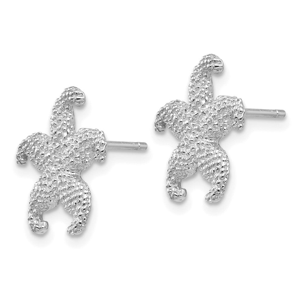 14k White Gold 13 mm Starfish Post Earrings (1.69 grams)