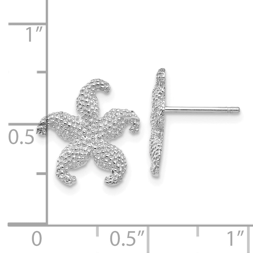 14k White Gold 13 mm Starfish Post Earrings (1.69 grams)