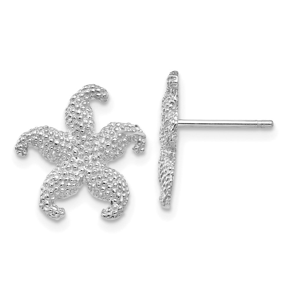 14k White Gold 13 mm Starfish Post Earrings (1.69 grams)