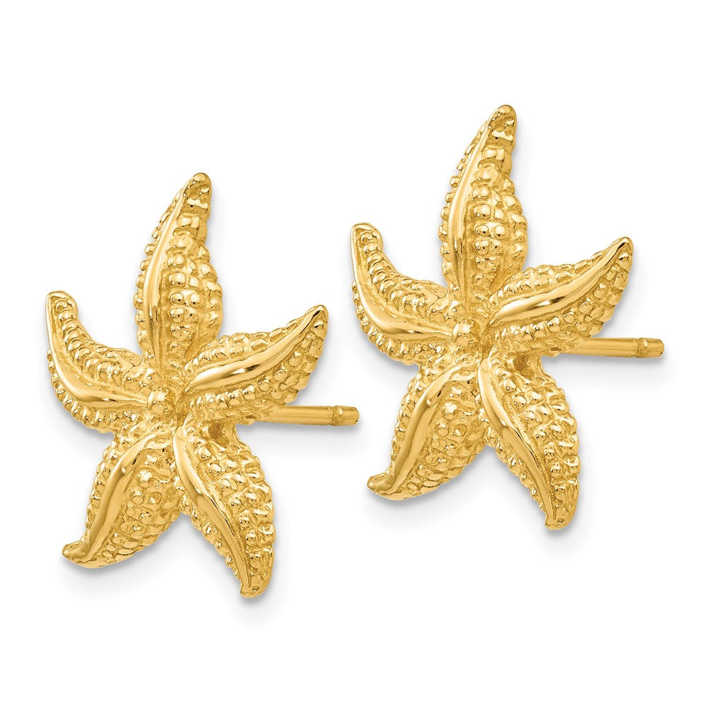 14k Yellow Gold 16 mm Starfish Post Earrings (3.36 grams)