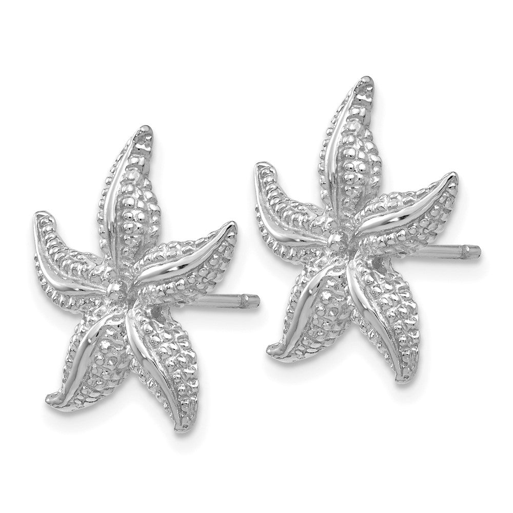 14k White Gold 16.6 mm Starfish Post Earrings (3.87 grams)