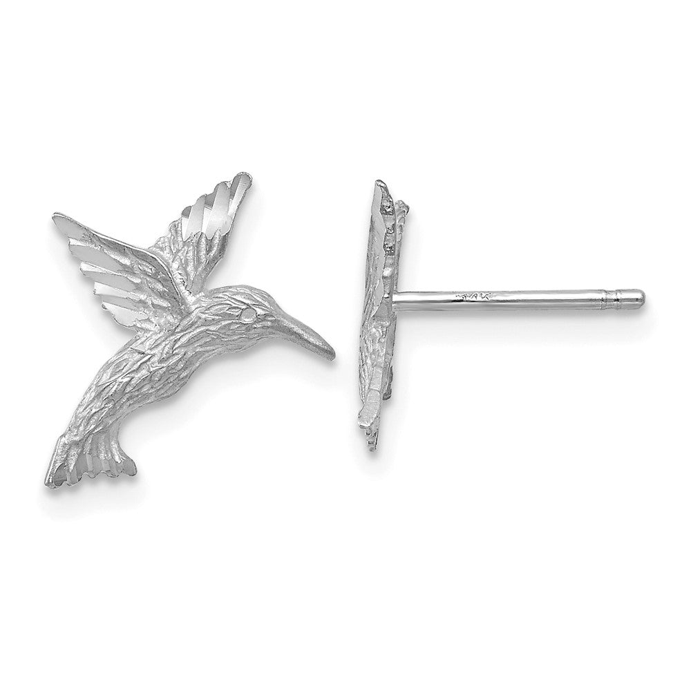 14k White Gold 12 mm ngbird Earrings (0.97 grams)