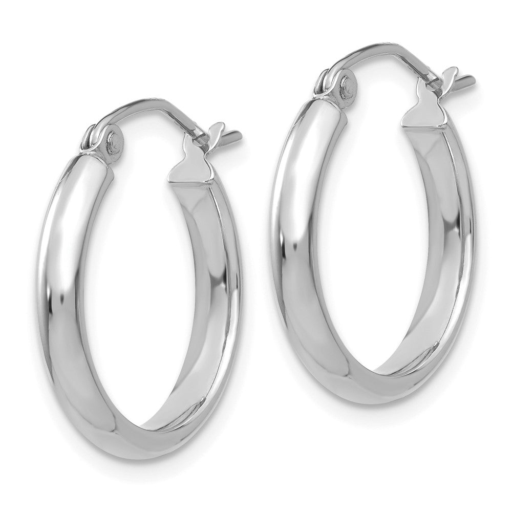 14k White Gold 18 mm Polished Hoop Earring (1.28 grams)