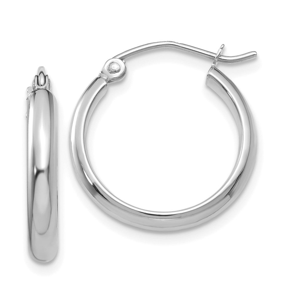 14k White Gold 18 mm Polished Hoop Earring (1.28 grams)