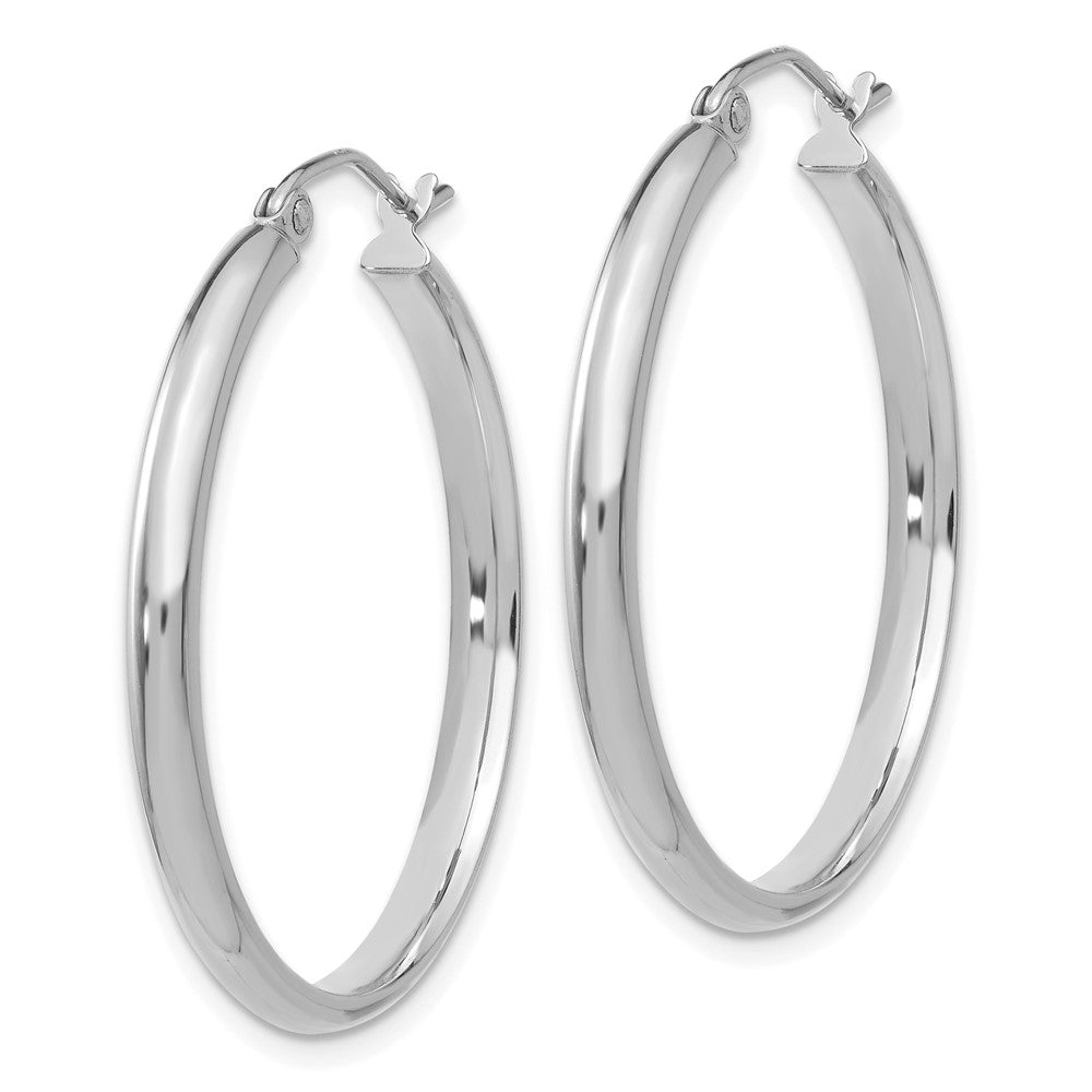 14k White Gold 30.5 mm Polished Hoop Earring (2.31 grams)