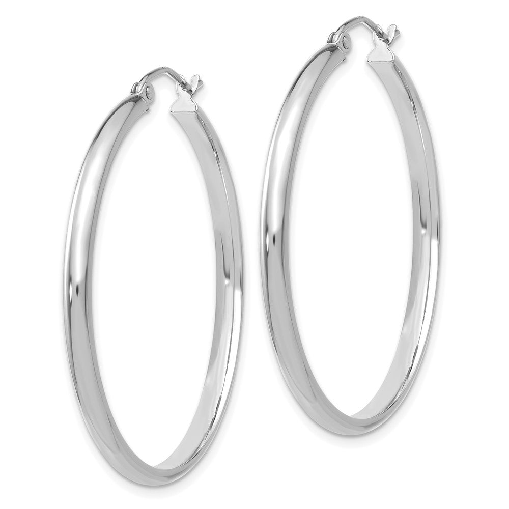 14k White Gold 36.5 mm Polished Hoop Earring (2.71 grams)