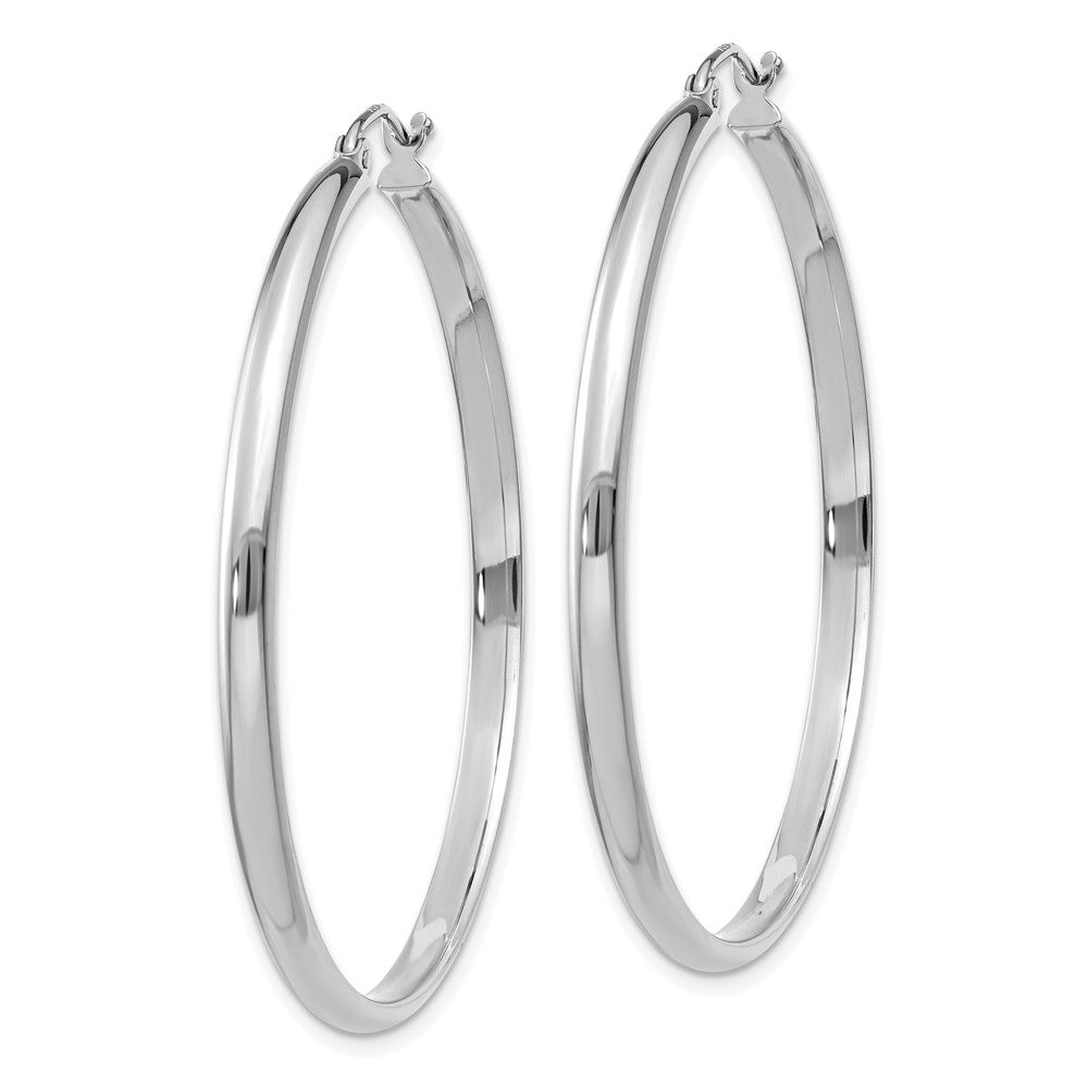 14k White Gold 44.5 mm Polished Hoop Earring (3.37 grams)
