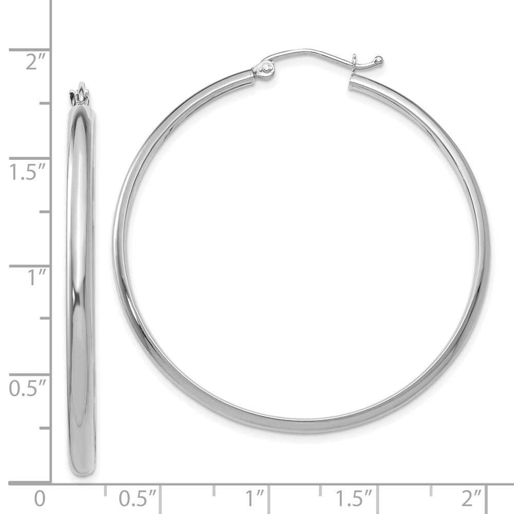 14k White Gold 44.5 mm Polished Hoop Earring (3.37 grams)