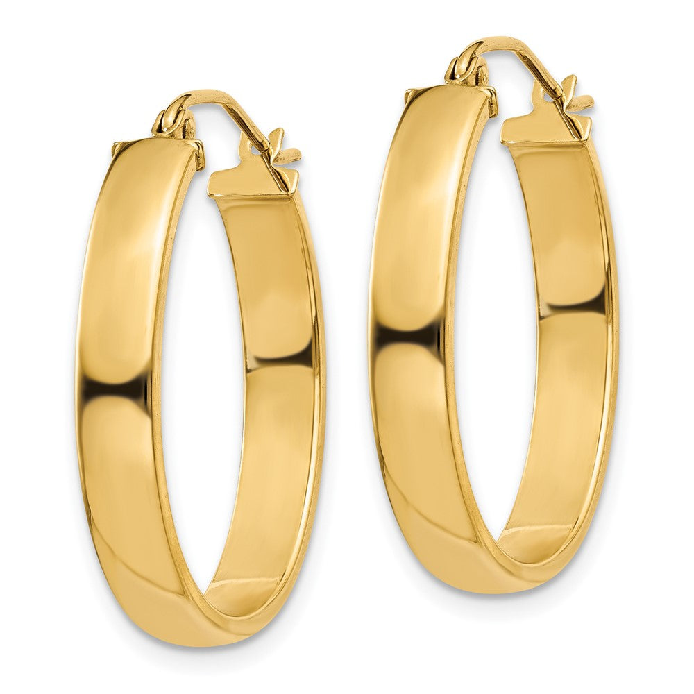 14k Yellow Gold 19 mm Lightweight Oval Hoop Earrings (1.83 grams)