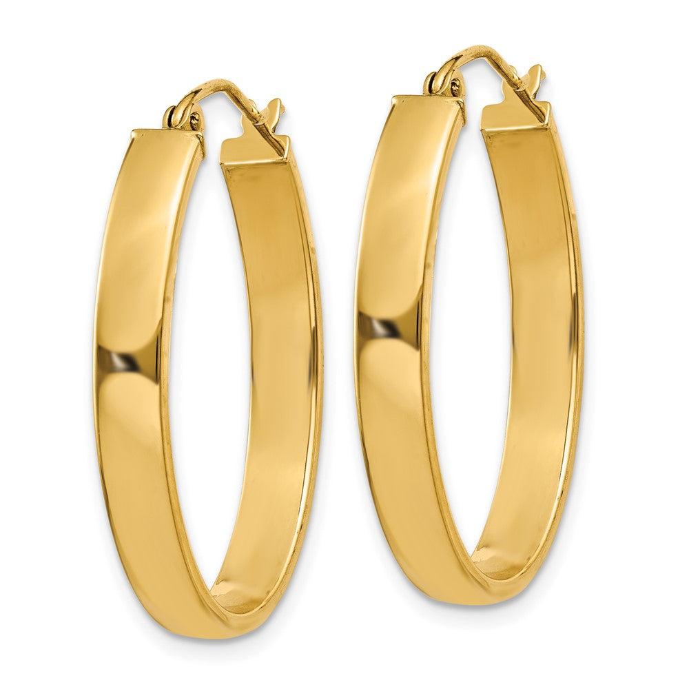 14k Yellow Gold 19.5 mm Lightweight Oval Hoop Earrings (2.08 grams)