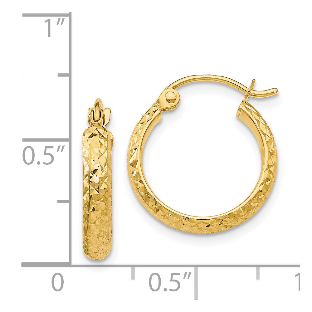 14k Yellow Gold 15 mm Hollow Hoop Earrings (0.95 grams)