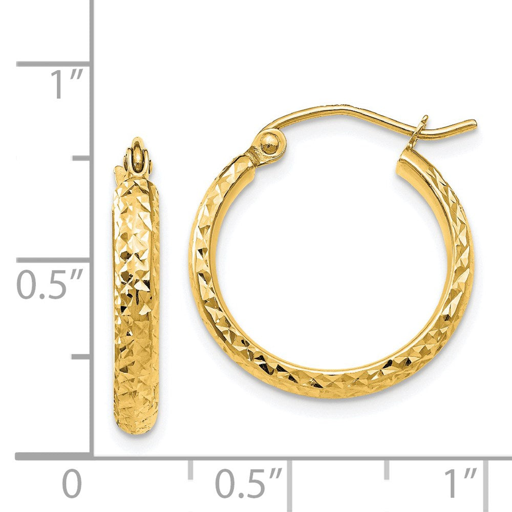14k Yellow Gold 2.8 mm Hollow Hoop Earrings (1.16 grams)