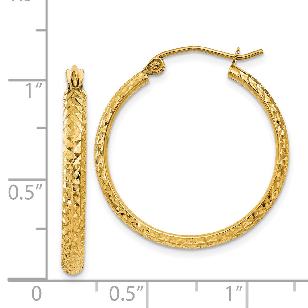 14k Yellow Gold 2.8 mm Hollow Hoop Earrings (1.66 grams)