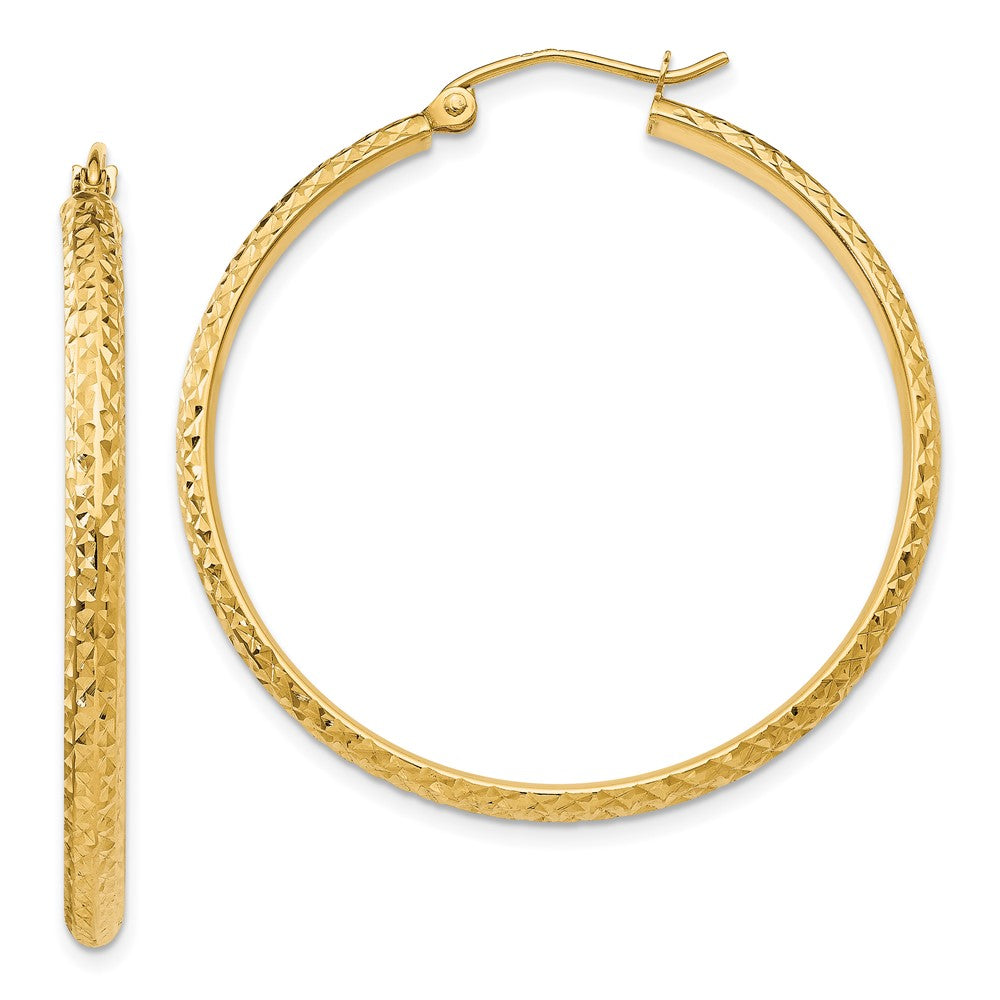 14k Yellow Gold 2.8 mm Hollow Hoop Earrings (2.36 grams)