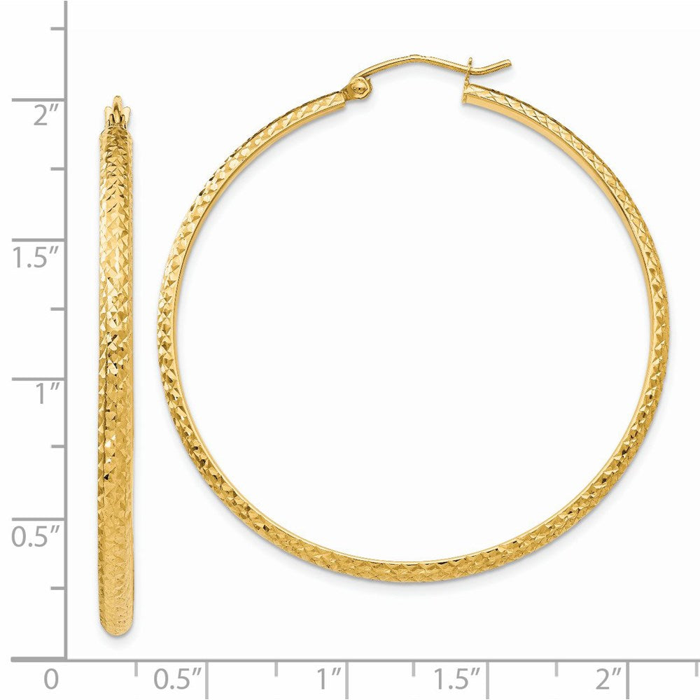 14k Yellow Gold 2.8 mm Hollow Hoop Earrings (3.13 grams)