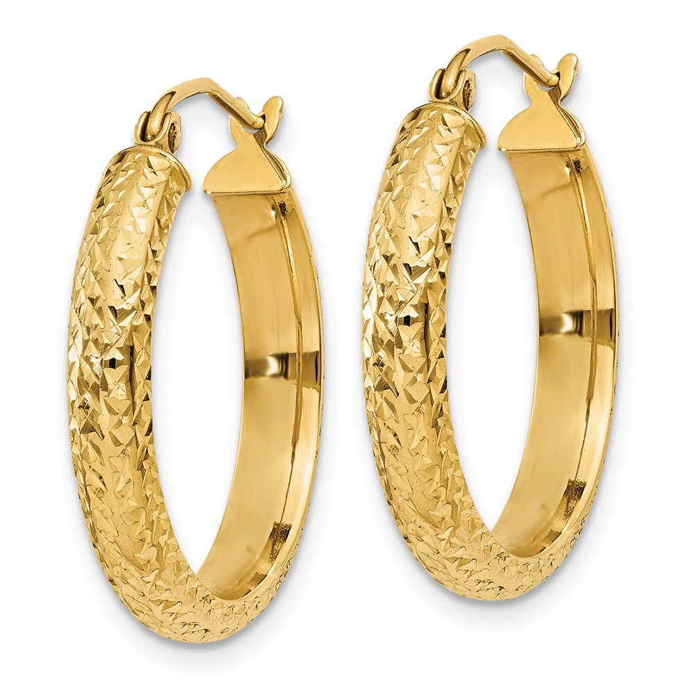 14k Yellow Gold 3.5 mm Hollow Hoop Earrings (1.65 grams)