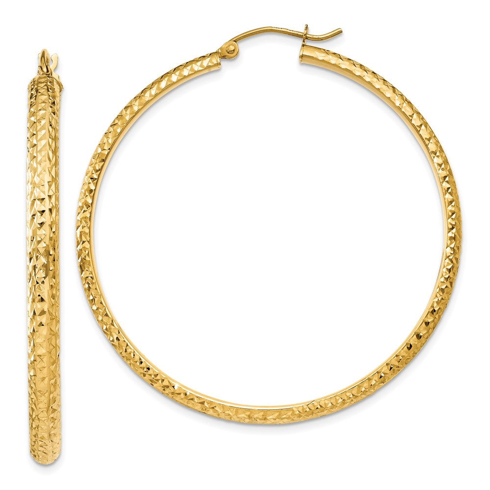 14k Yellow Gold 3.5 mm Hollow Hoop Earrings (3.25 grams)