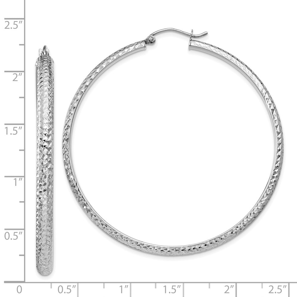 14k White Gold 3.5 mm Hollow Hoop Earrings (4.17 grams)