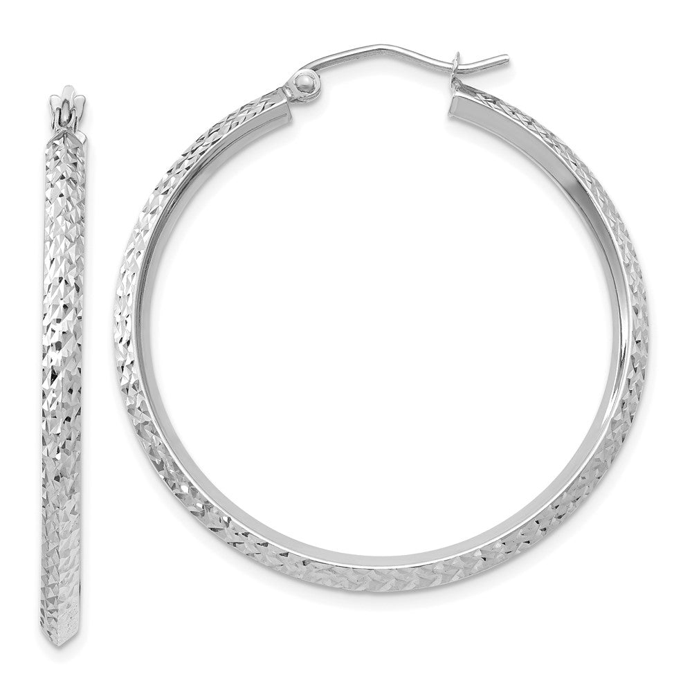 14k White Gold 2.5 mm Hoop Earrings (2.57 grams)
