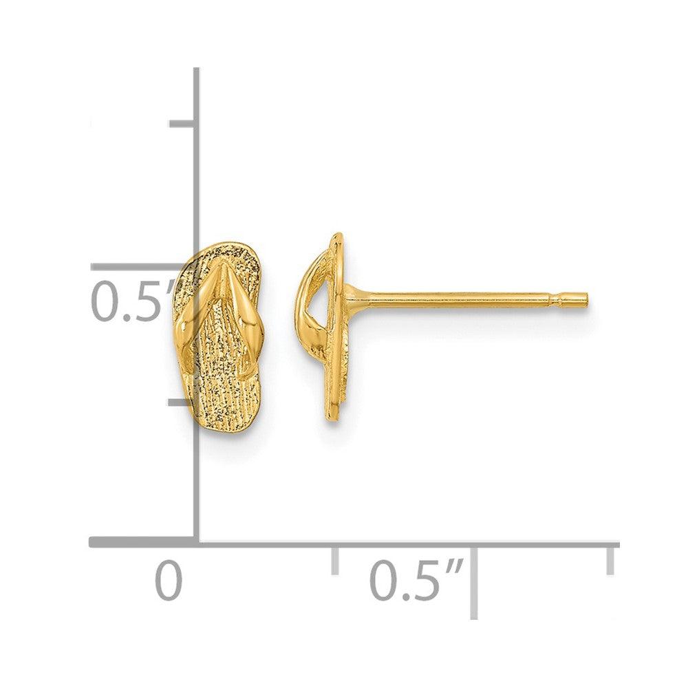 14k Yellow Gold 4 mm Polished Flip Flop Post Earrings (0.94 grams)