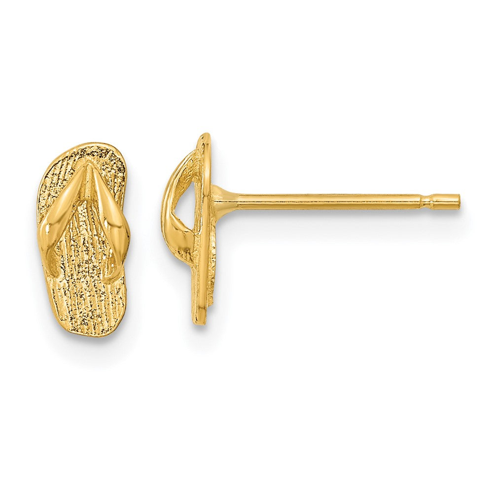 14k Yellow Gold 4 mm Polished Flip Flop Post Earrings (0.94 grams)
