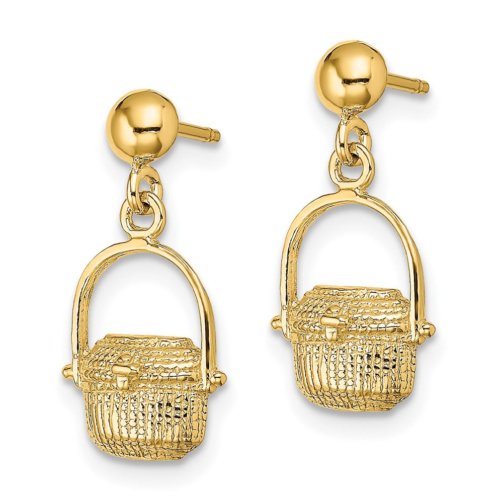 14k Yellow Gold 9.25 mm Nantucket Basket Earrings (1.91 grams)