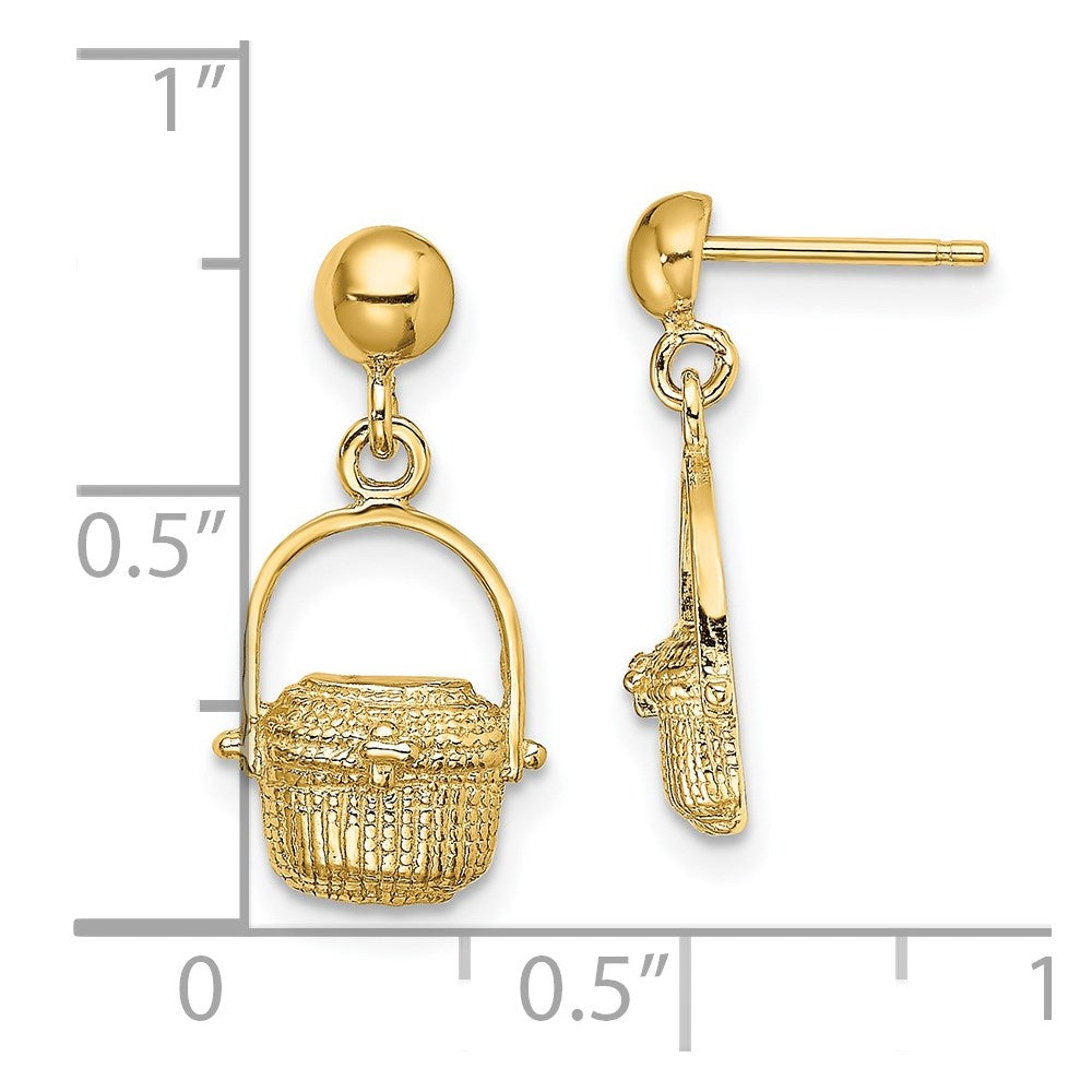 14k Yellow Gold 9.25 mm Nantucket Basket Earrings (1.91 grams)