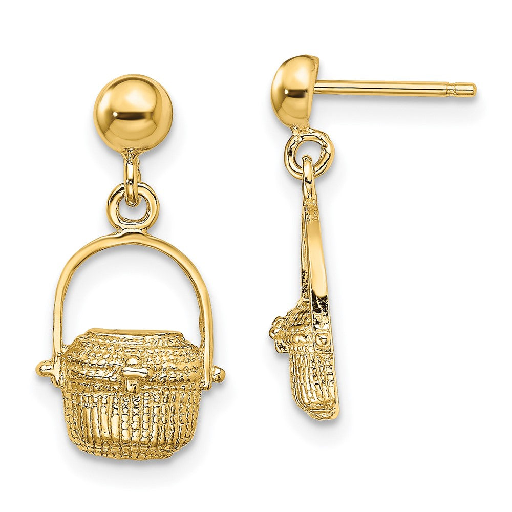 14k Yellow Gold 9.25 mm Nantucket Basket Earrings (1.91 grams)
