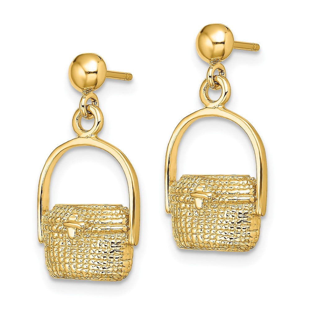 14k Yellow Gold 10.8 mm Nantucket Basket Earrings (2.84 grams)
