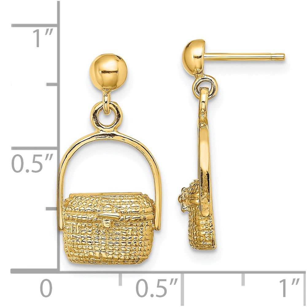14k Yellow Gold 10.8 mm Nantucket Basket Earrings (2.84 grams)