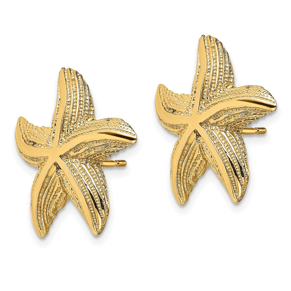 14k Yellow Gold 21.5 mm Starfish Post Earrings (6.22 grams)
