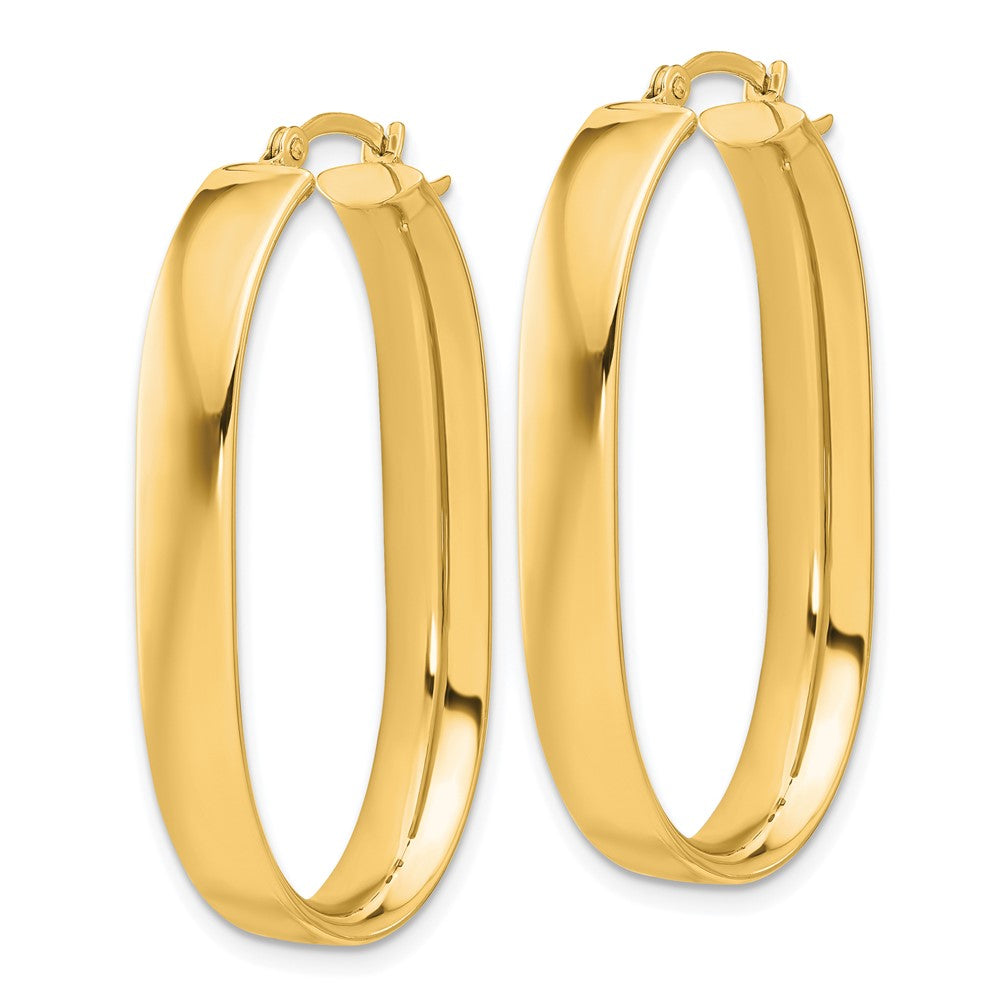 14k Yellow Gold 16.6 mm Polished Oval Hoop Earrings (3.07 grams)