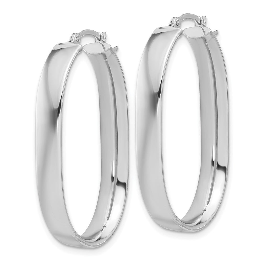 14k White Gold 16.6 mm Oval Hoop Earrings (3.25 grams)