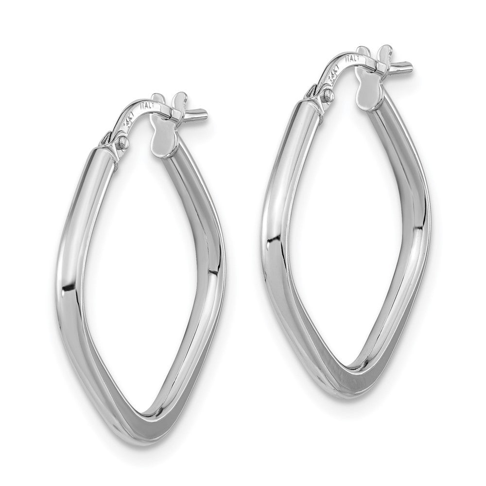 14k White Gold 22.7 mm Polished Square Hoops (1.36 grams)