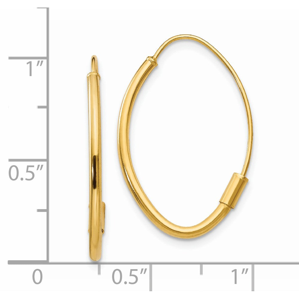 14k Yellow Gold 16.3 mm Wire Threader Earrings (0.78 grams)