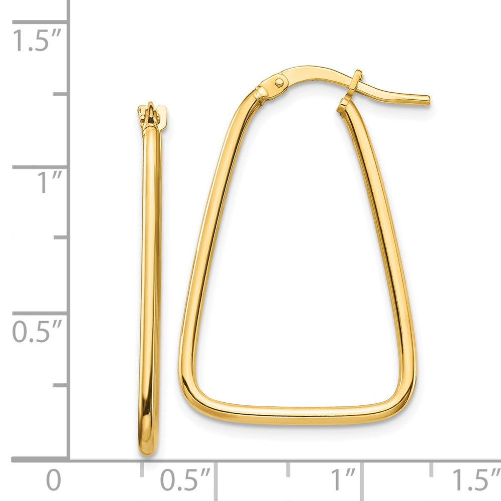 14k Yellow Gold 20 mm Polished Triangle Dangle Hoop Earrings (1.21 grams)