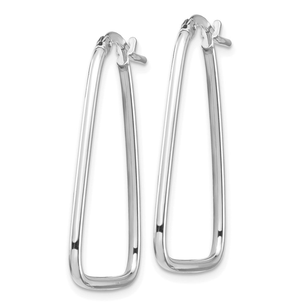 14k White Gold 20 mm Polished Triangle Dangle Hoop Earrings (1.09 grams)