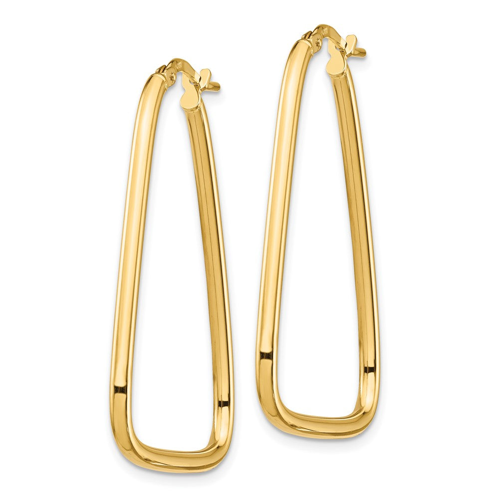 14k Yellow Gold 25 mm Polished Triangle Hoop Earrings (2.08 grams)