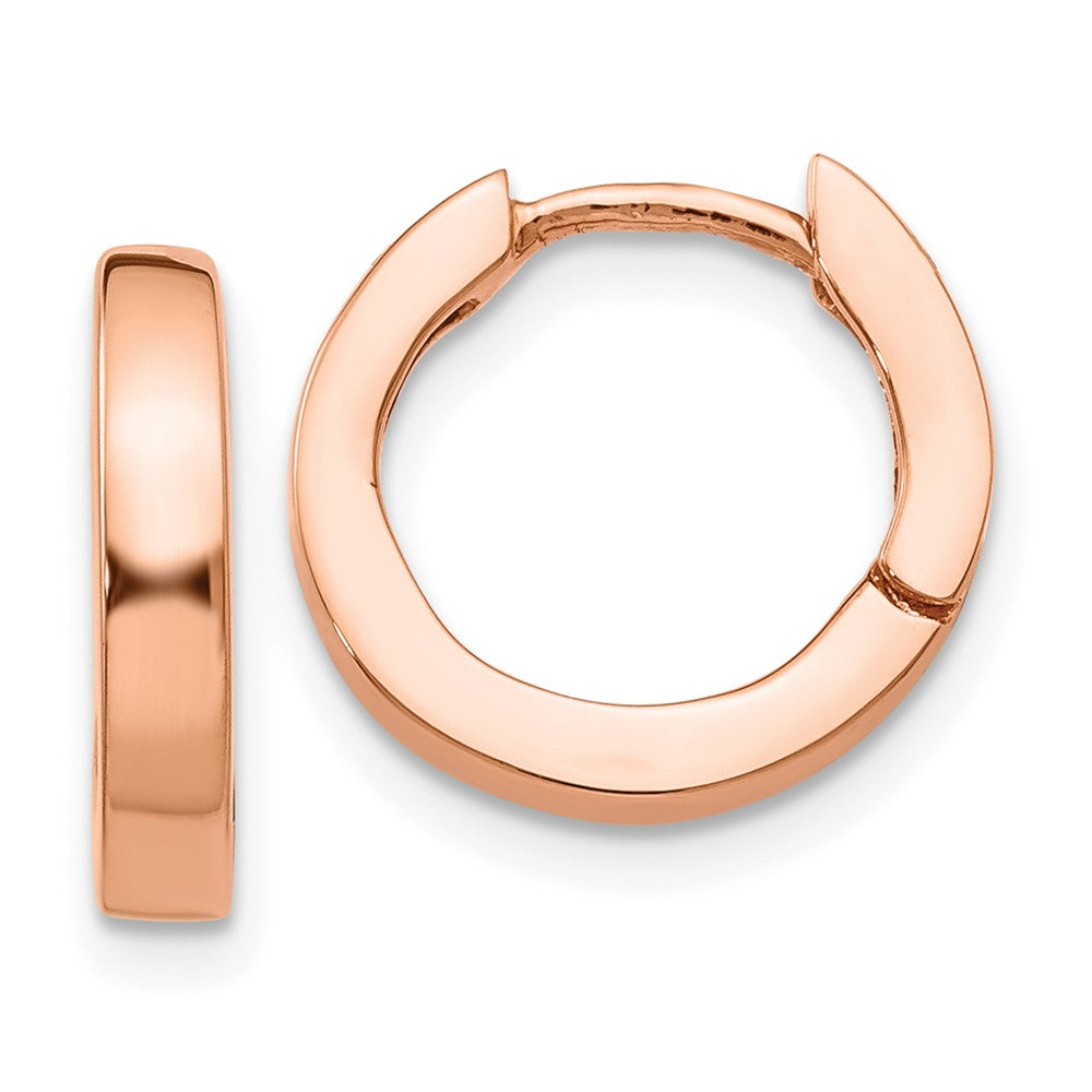 14k Rose Gold 2.5 mm Round Hinged Hoop Earrings (2.41 grams)