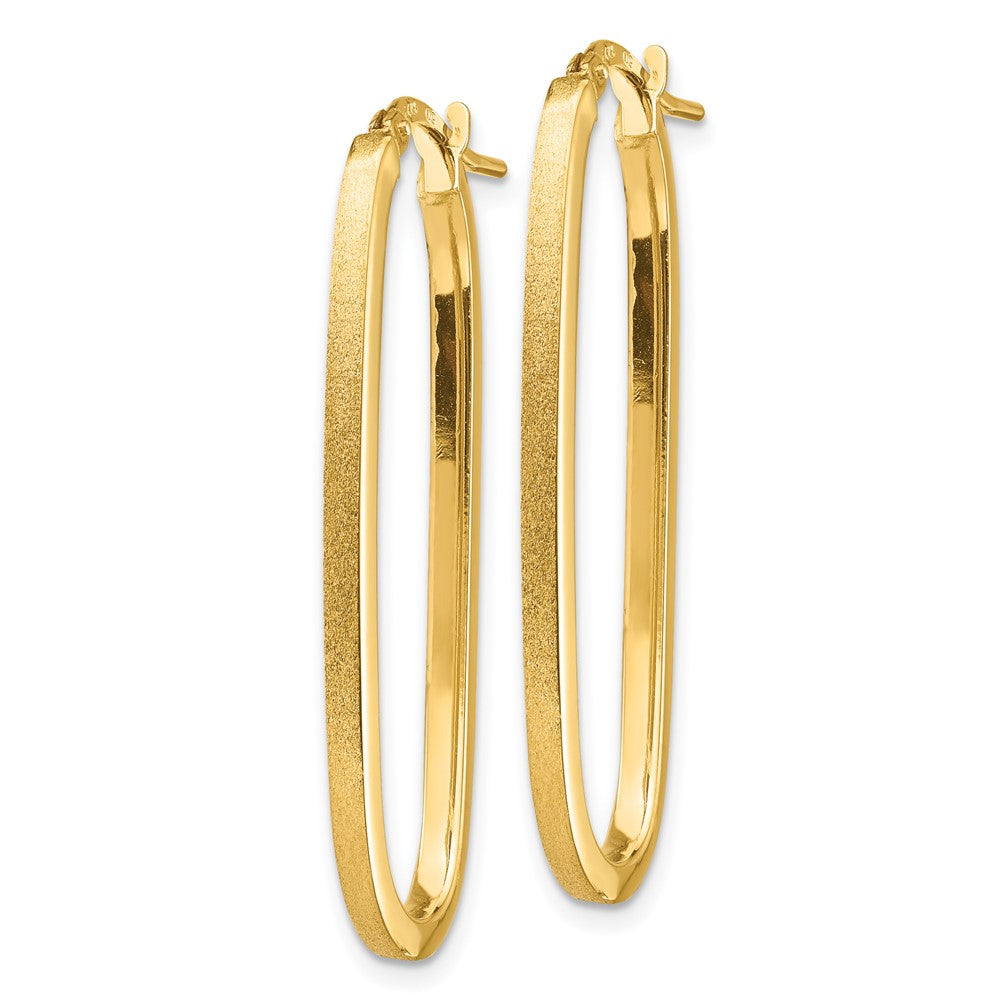 14k Yellow Gold 15.75 mm Oval Hoop Earrings (2.14 grams)