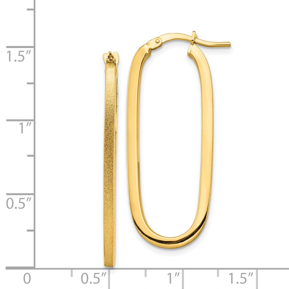 14k Yellow Gold 15.75 mm Oval Hoop Earrings (2.14 grams)
