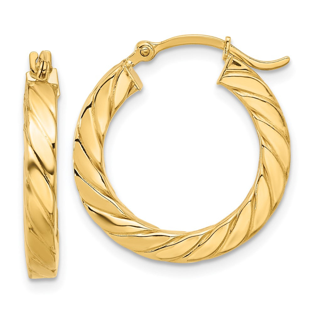 14k Yellow Gold 21.22 mm Hoop Earrings (1.75 grams)
