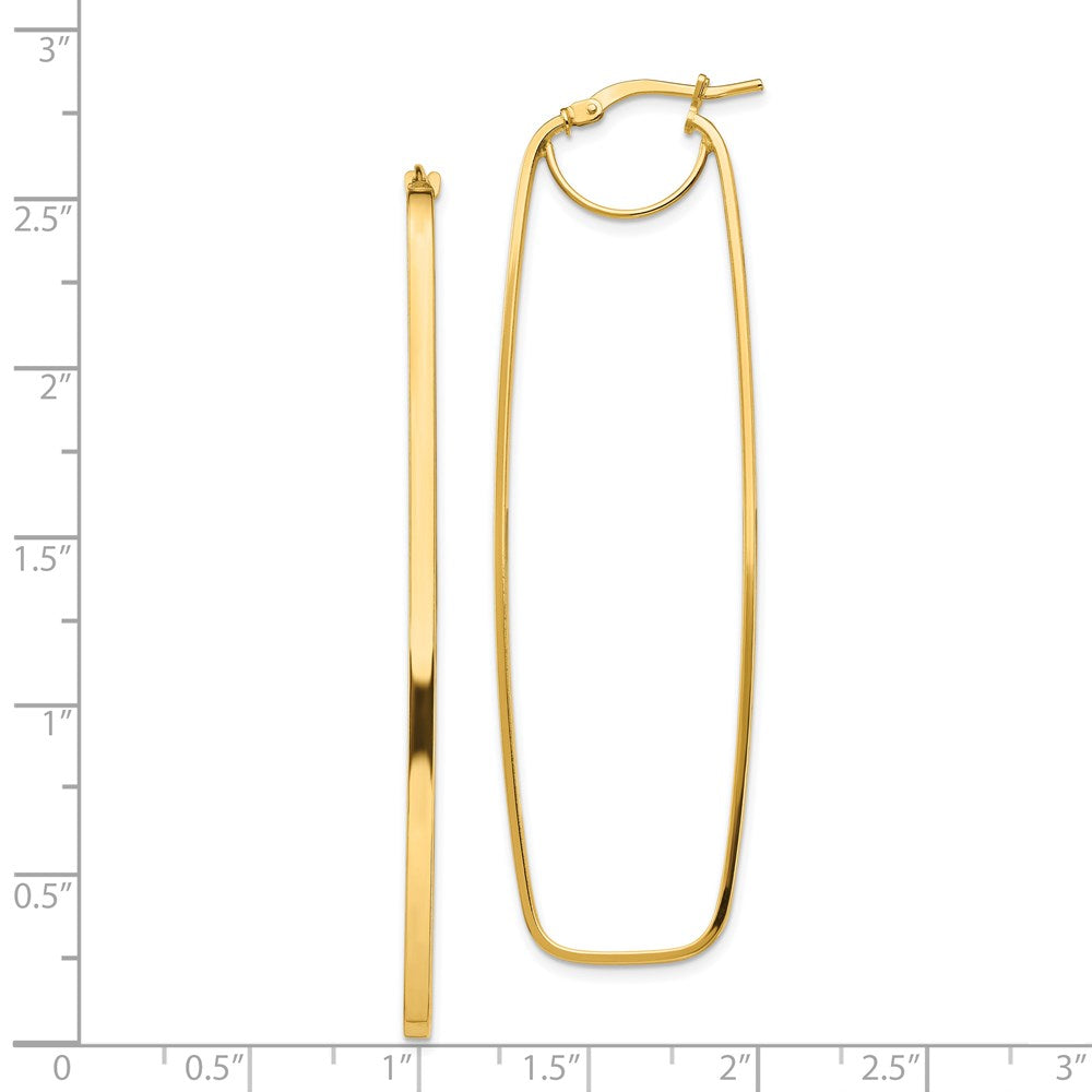 14k Yellow Gold 19 mm Rectangle Hoop Earrings (2.78 grams)