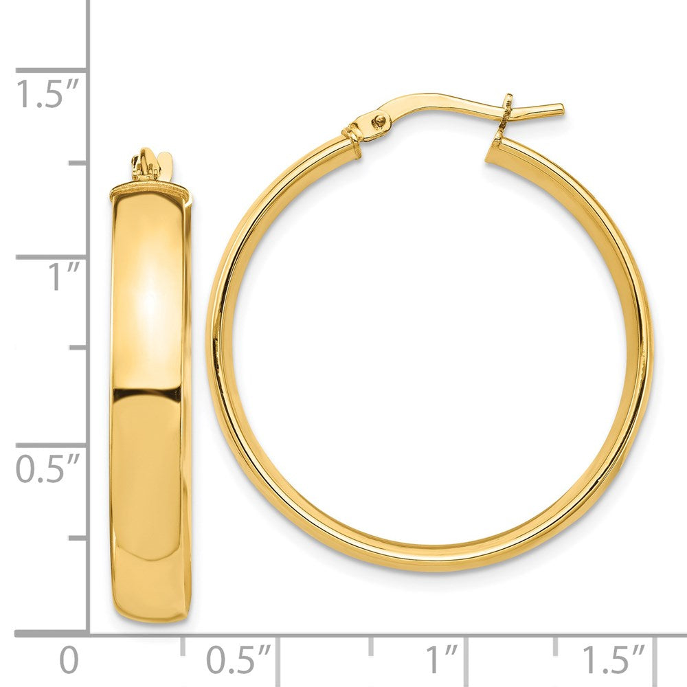 14k Yellow Gold 30 mm Hoop Earrings (3.43 grams)