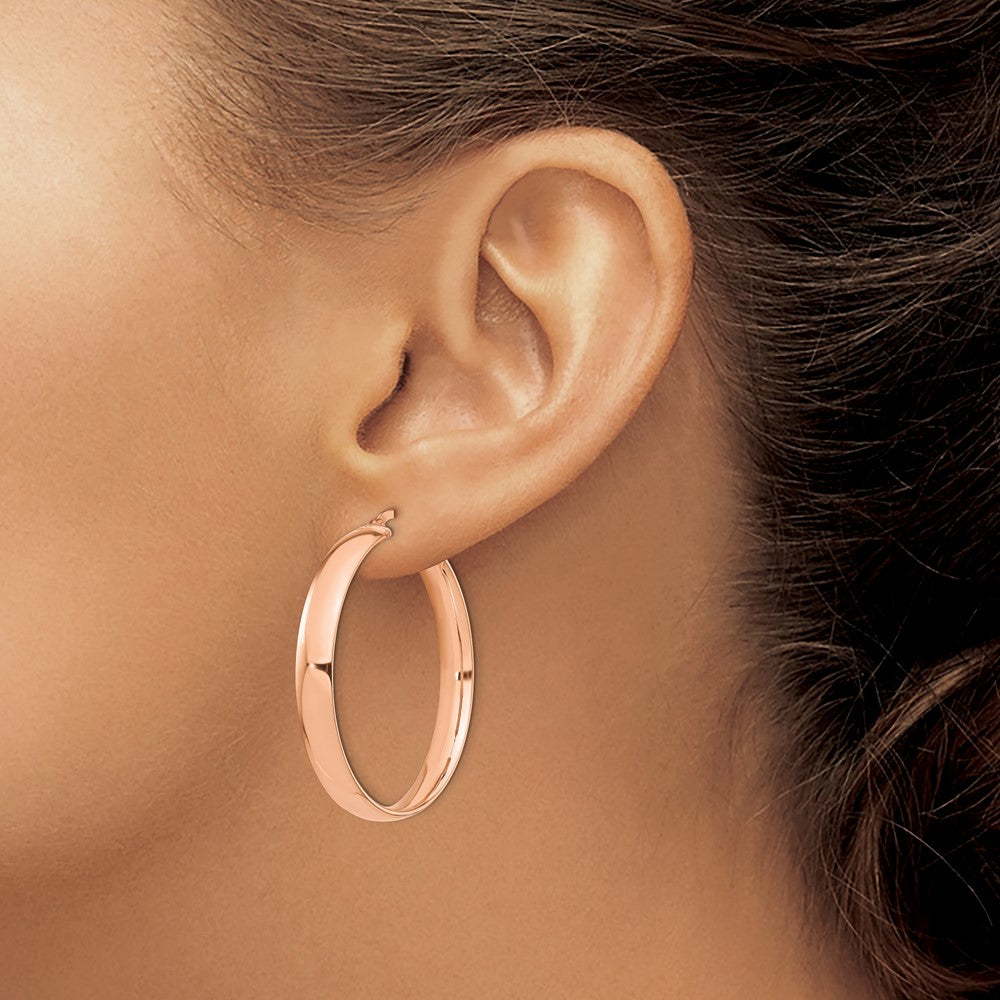 14k Rose Gold 32.65 mm Hoop Earrings (3.58 grams)