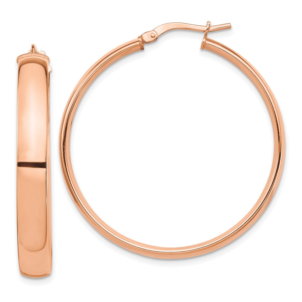 14k Rose Gold 32.65 mm Hoop Earrings (3.58 grams)